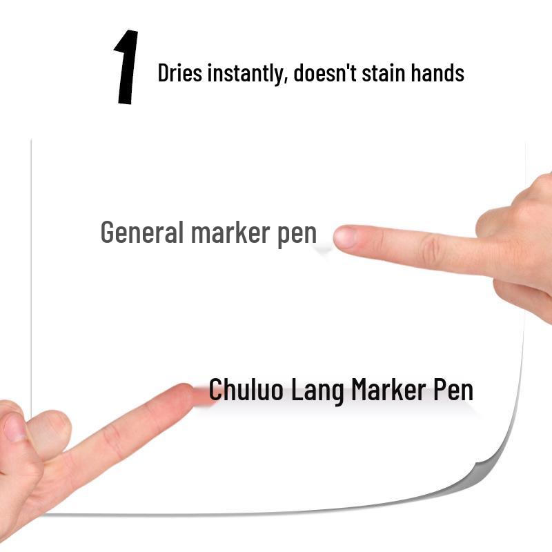 Filolang Double-Ended Black Oil-Based Marker Pen, Thick & Thin Tips, Non-Fading Outlining.