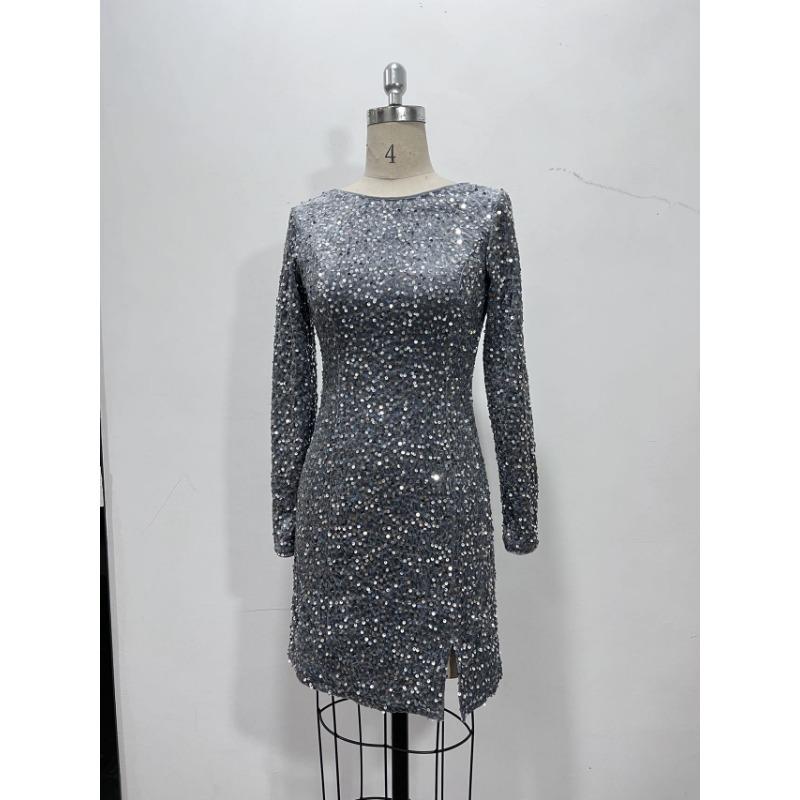 Women Sequin Backless Bodycon Mini Dress For Evening Cocktail Party