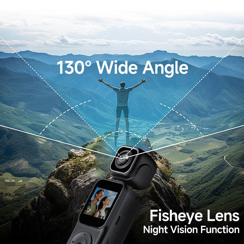 Mini Vlog 4K Pocket Camera Wifi Outdoor Dv 180°Rotatable Uhd Anti-Shake Bodycam Sports Action Portable Security Recorder