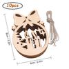 10pcs/pack Unfinished Blank Wooden Christmas Ornaments Predrilled with Hanging Rope for DIY Crafts. Christmas Tree Hanging Decor