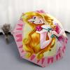Princess Aurora, Rose Automatic Opening and Closing Umbrella - 8 Ribs Portable Folding Umbrella with Plastic Handle, Suitable for Leisure an