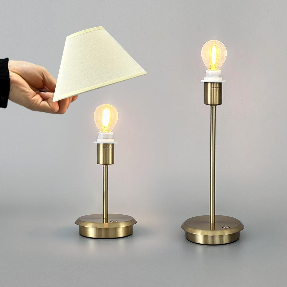 Modern Rechargeable Led Table Lamps Cordless Restaurant Fabric Desk Lamp Bedside Light