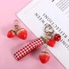 Car Key charms Women Jewelry Strawberry Heart Keychain Key Holder Key Accessories Backpack Pendant
