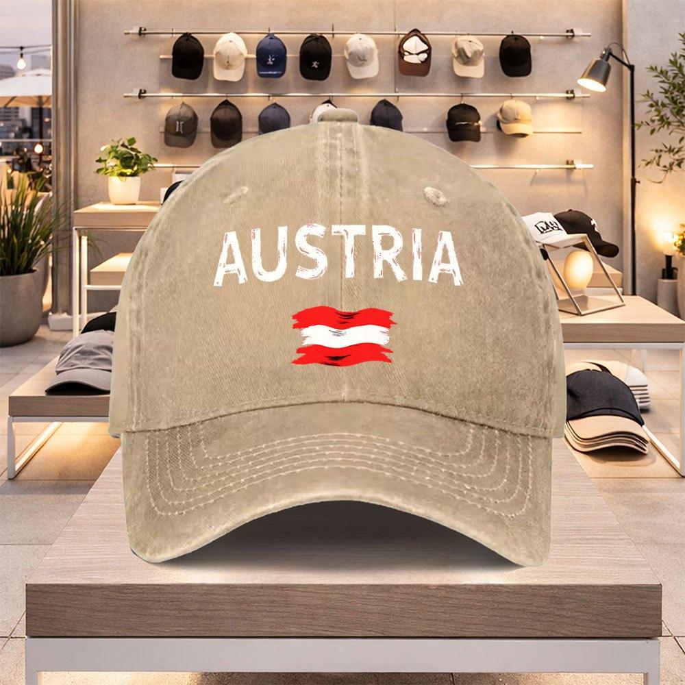 Austrian Flag Baseball Cap  Lightweight Adjustable Unisex Casual Sports Hat for Spring Summer Valentines Day