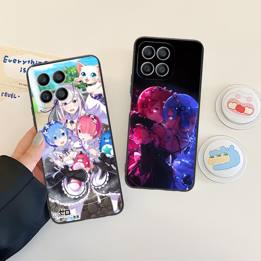ReZero Rem Ram Matte TPU Mobile Phone Case for Honor 90 80 70 60 50 30 20 10 9 8 7 Pro S SE Lite 5G Colorful Printing Cover