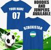 Personalisiertes Usbekistan Fußball T-Shirt Benutzerdefinierter Name & Nummer Fan Unisex Tee Top