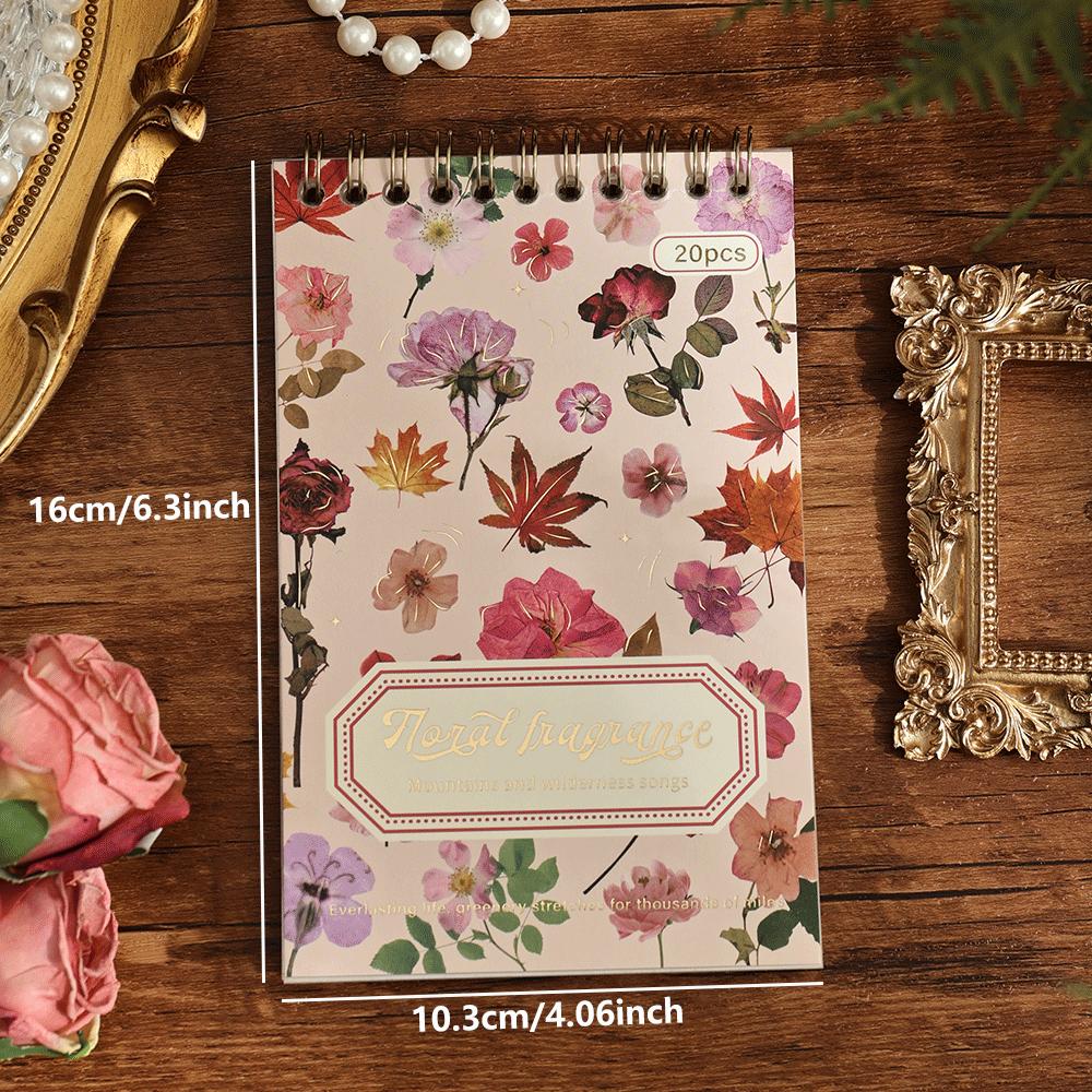 20 de coli Vintage Plant Flower PET Scrapbooking Autocolant Coil Book Transparent Impermeabil Autocolante decorative estetice