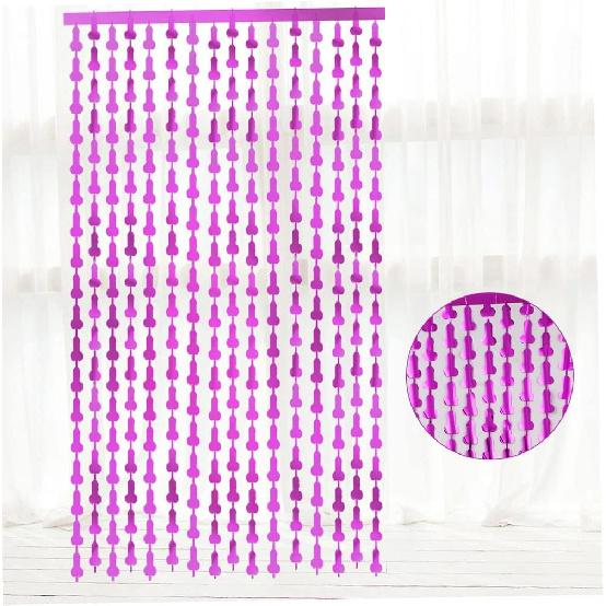 Bachelorette Party Decoration,2 Pack Purple Fringe foil Curtains 3.3 x 6.6 ft