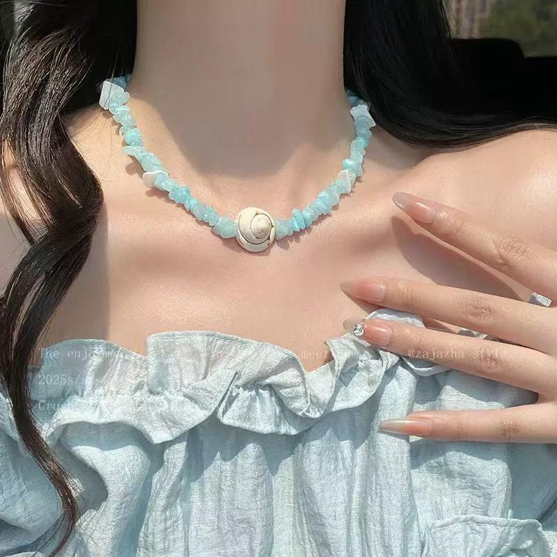 Seaside Vacation~ Shell Necklace Girls Ins High-end Niche Design Accessories Beach Pendant Holiday Collarbone