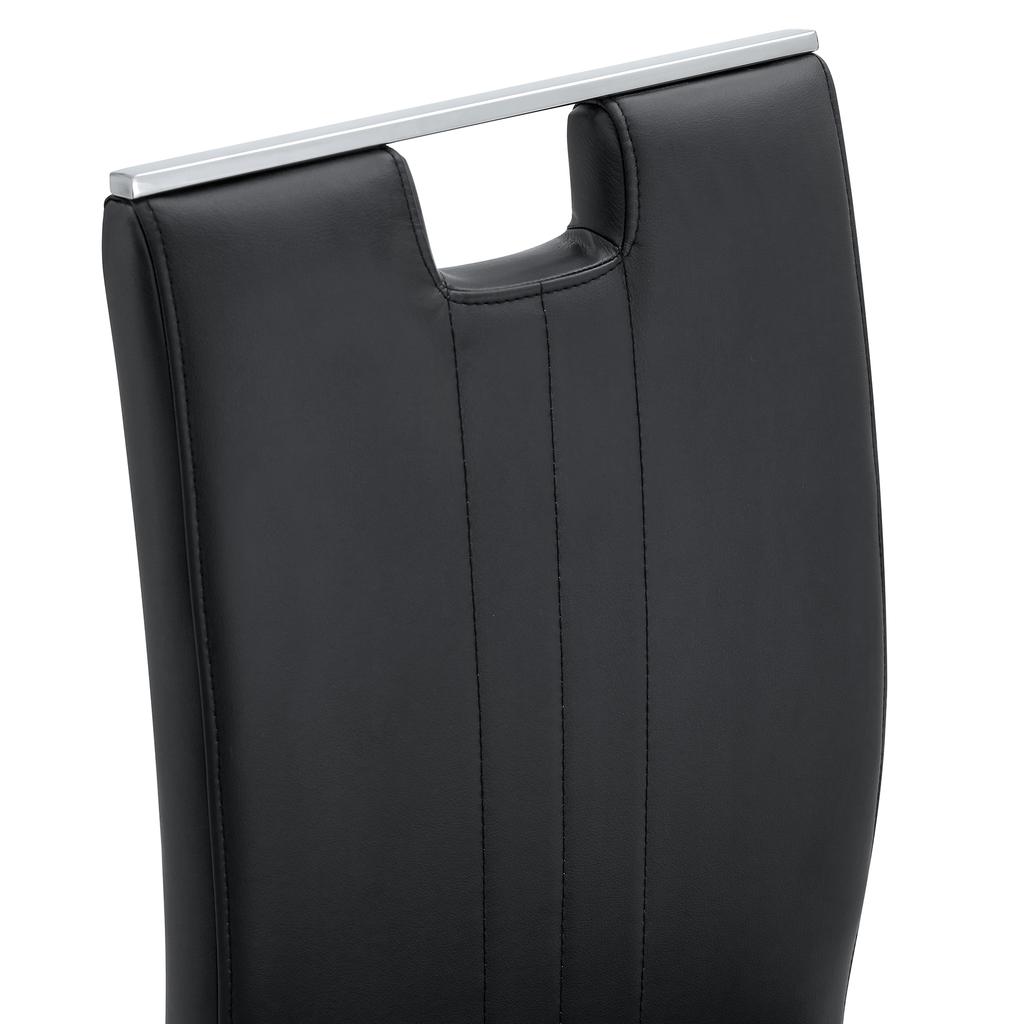 Set of 2 Black PU Material Arc-Shaped Chairs - Perfectly Integrated Into Industrial and Modern Home Design