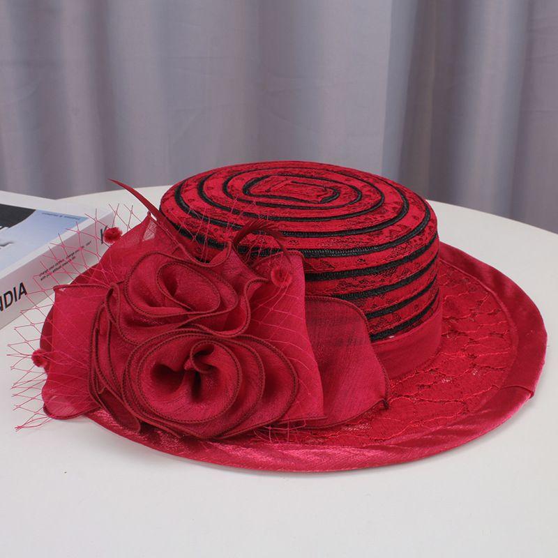 

Шляпа Девушка Лето Ретро Цветочное Кружево Плоская Шляпа Кэжуал Пляжная Универсальная Солнцезащитная Шляпа Цилиндр M（55-58cm）