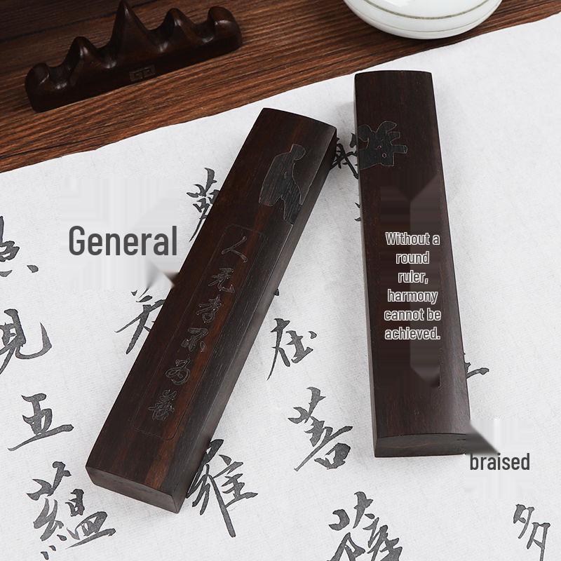 Black Catalpa Wood Ruler and Paperweight for Calligraphy and Book Pressing