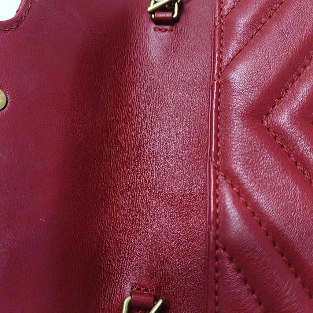 [Pre-Owned] GG Marmont Vintage Metal Logo Quilted Leather Mini Shoulder Bag - Very Good #1D9UVAO