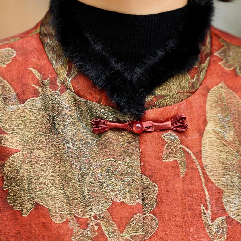 Colete de Inverno Grosso Feminino Estilo Chinês Pastel