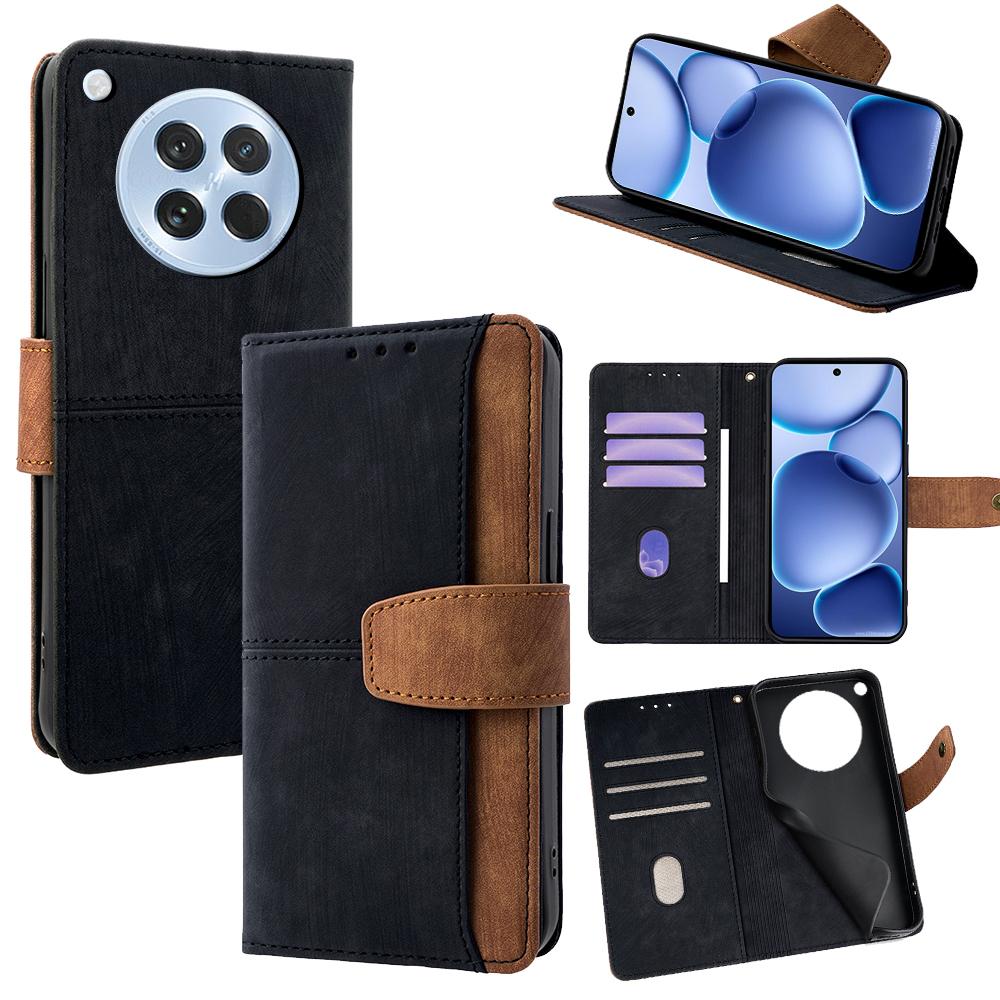 For Oppo Find X8s 5G Case RFID Blocking Color Splicing PU Leather Wallet Phone Cover