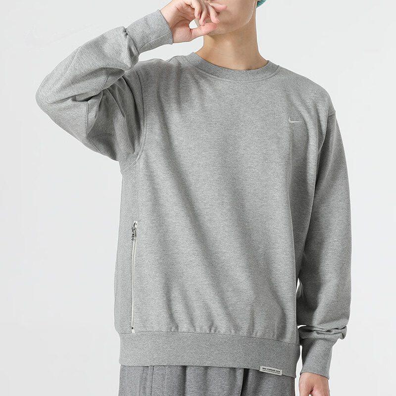 Nike Sweatshirts Men's Light Gray Crew Neck Moderate Regular DQ5821-063