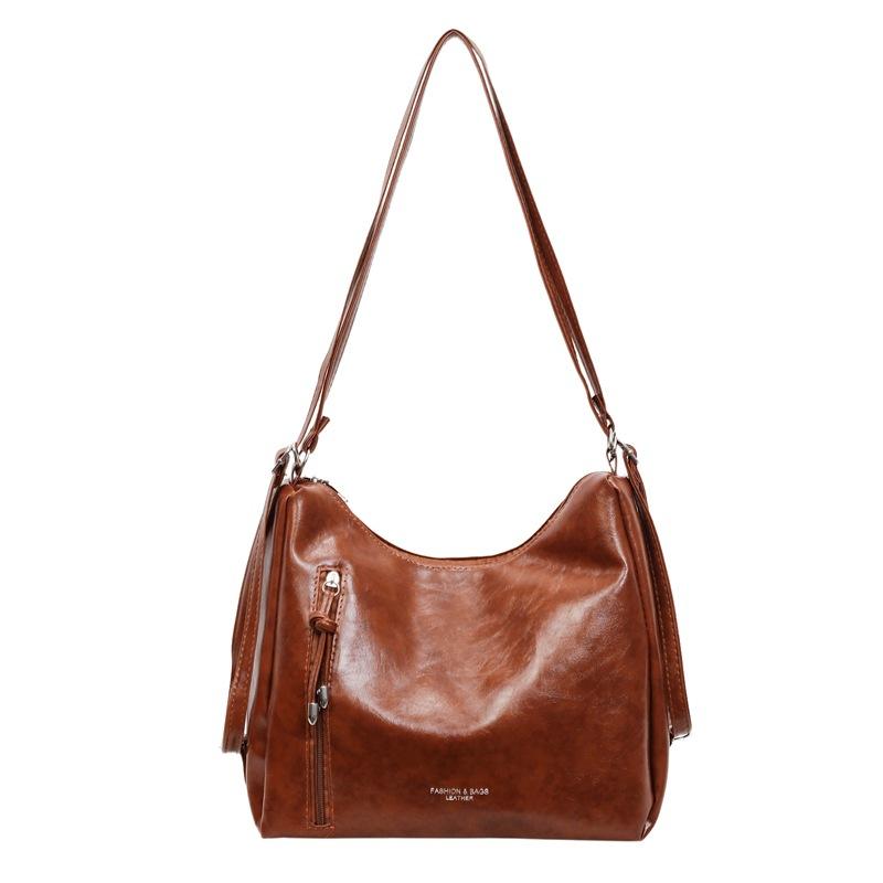 Foreign Trade Fashion Retro Large-capacity Shoulder Bag Trendy Versatile Pu Backpack Women's Casual Soft Leather Messenger Bag