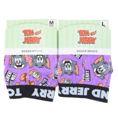 Small Planet Tom & Jerry Men's Boxer Briefs with Face PU Leather, Warner Bros. [Size M]