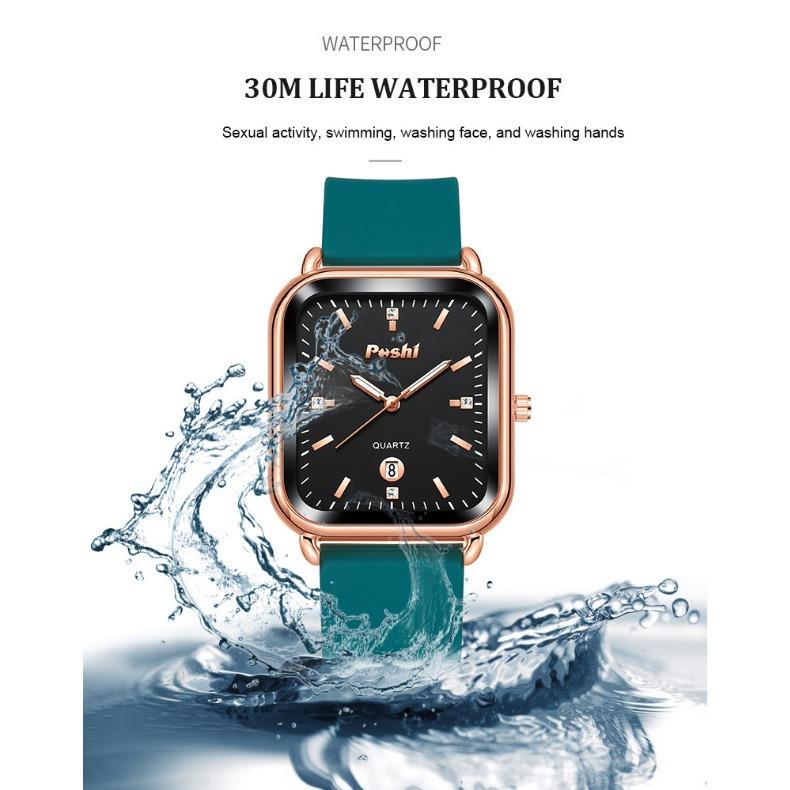 Ceasuri POSHI Ceasuri de modă pentru bărbați și femei Ceasuri cu cuarț pentru femei, din aliaj, cu centură de silicon