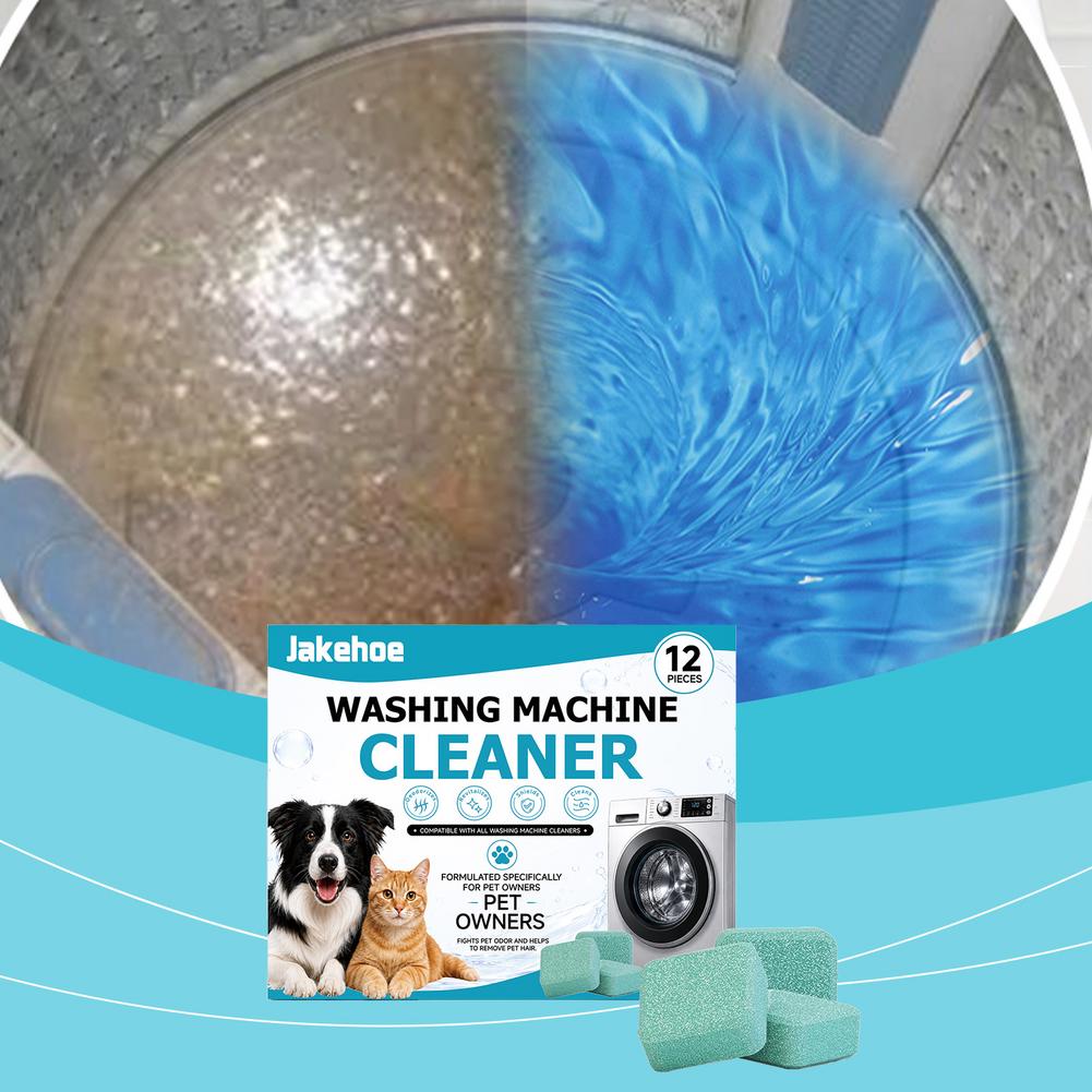 12PCS Washing Machine Cleaning Tablets Remove Pet Hair and Bad Odors Deep Clean Inner Multipurpose Household Laundry Care Tools