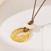Irregular Metal Pendant Long Necklace Women's Elegant Collar Chain Neck Accessory