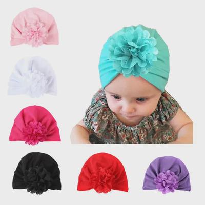 Bohemian Style Knotted Baby Hat with Hollow Flower Design for Autumn and Winter