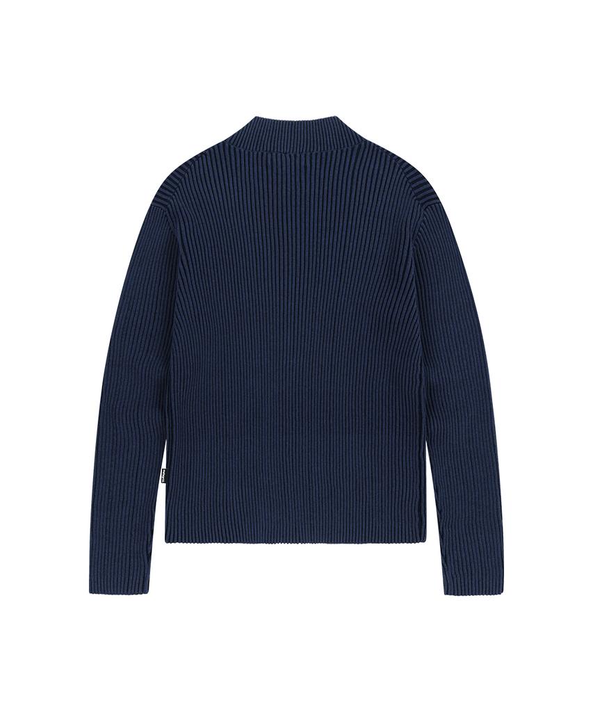 MAHAGRID Two Tone Zip Up Cardigan Blue(Mg2Gsmk686A)