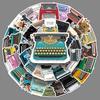 50 Retro Typewriter Graffiti Stickers Personalized Creative Trends DIY Water Cup Luggage Decorative Stickers