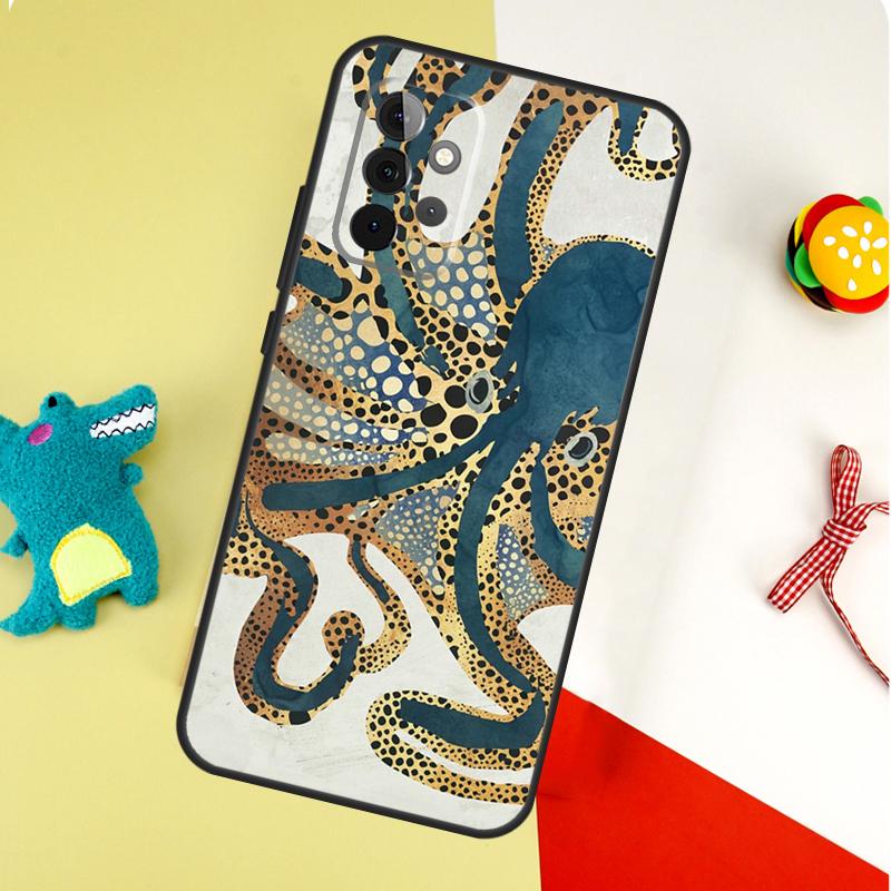 Marine Life Ocean Octopus For Samsung Galaxy A05 A06 A16 A54 A34 A14 A55 A35 A15 A53 A33 A13 A22 A32 A52 Phone Case