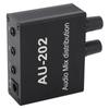 Mini Audio Distribution Mixer 2 in 2 Out Stereo Magnifier Distributor with Power Adapter 100‑240V EU Plug
