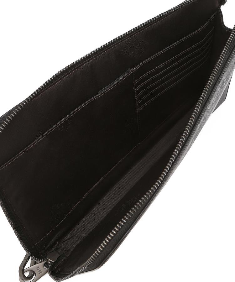 Daks Men'S Accessories Black Lolo Pattern Cowhide Clutch Bag Dbba6F006Bk