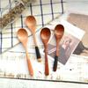 Mixing Baby Tableware with Tied Line Wooden Eating Cutlery Soup Spoons Scoop Kitchen Utensil