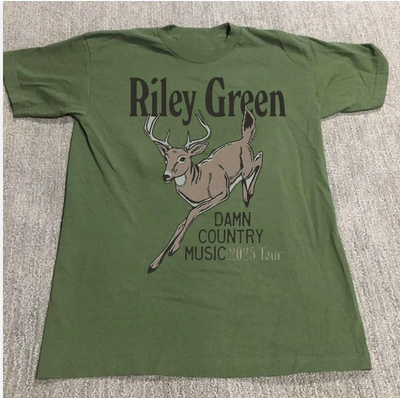 

Riley Green Damn Country Music Tour 2025 S to 5XL Green T-shirt Unisex T-Shirt XXXL