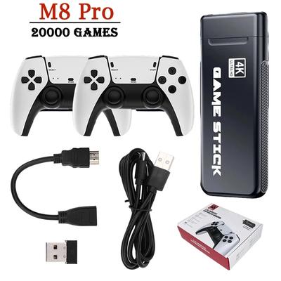 M8 Pro Video Game Console 2.4G Dual Wireless Controller Game Stick 4K TV Retro Video Game Console 32/64/128GB 20000 Games