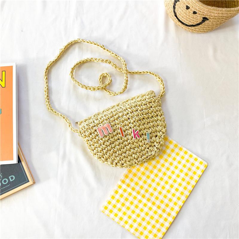 

Trendy Korean Style Children s Woven Small Bag For Girls Cute Princess Design хаки