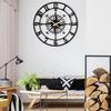 Large World Map Wall Clock, Metal Minimalist Modern Clock, Round Silent Non-Ticking Battery Operated Wall Clocks for Living Room/Home