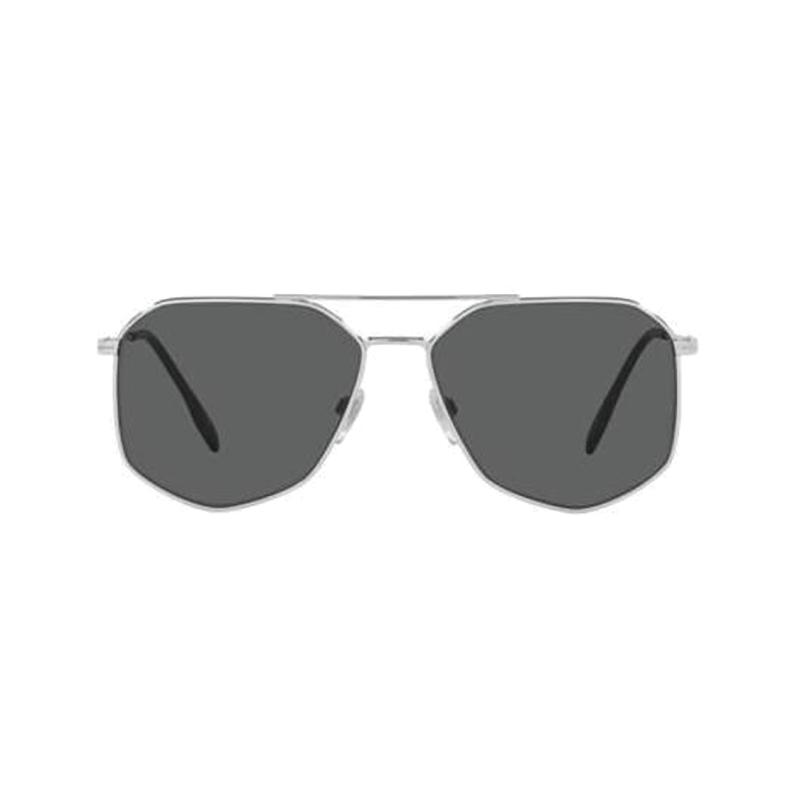 Burberry temples with English letters Metal Irregular Sunglasses Men's Silver