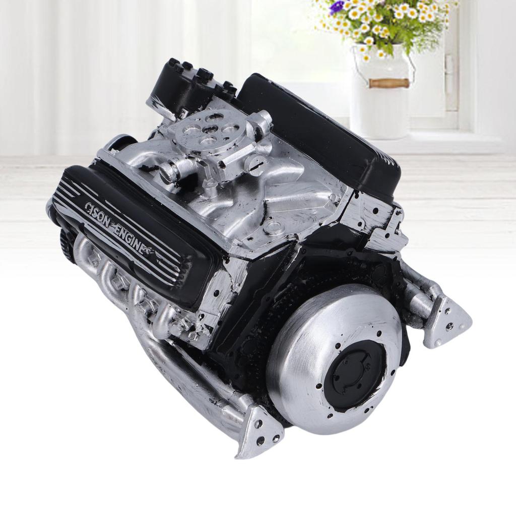 V8 Engine Building Resin V8 Car Engine Model Desktop Display Ornament Home Decoration for Teens Adults