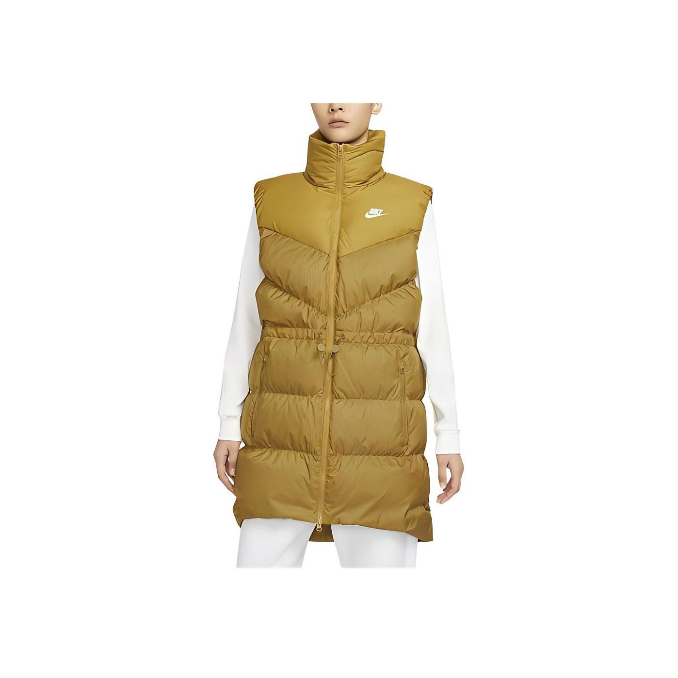

Nike Sportswear Windpuffer Therma-FIT Solid Color Zip-Up Stand Collar Loose Vest Women vest Bronze FN0031-716
