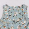 Women Summer Floral Print Sleeveless O Neck A Line Slim Midi Dress