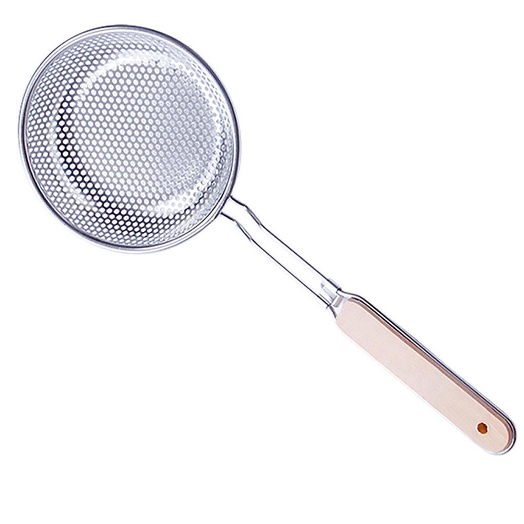 Strainer Spoon Stainless Filter Scoop Hanging Frying Spoon Skimmer for Kitchen