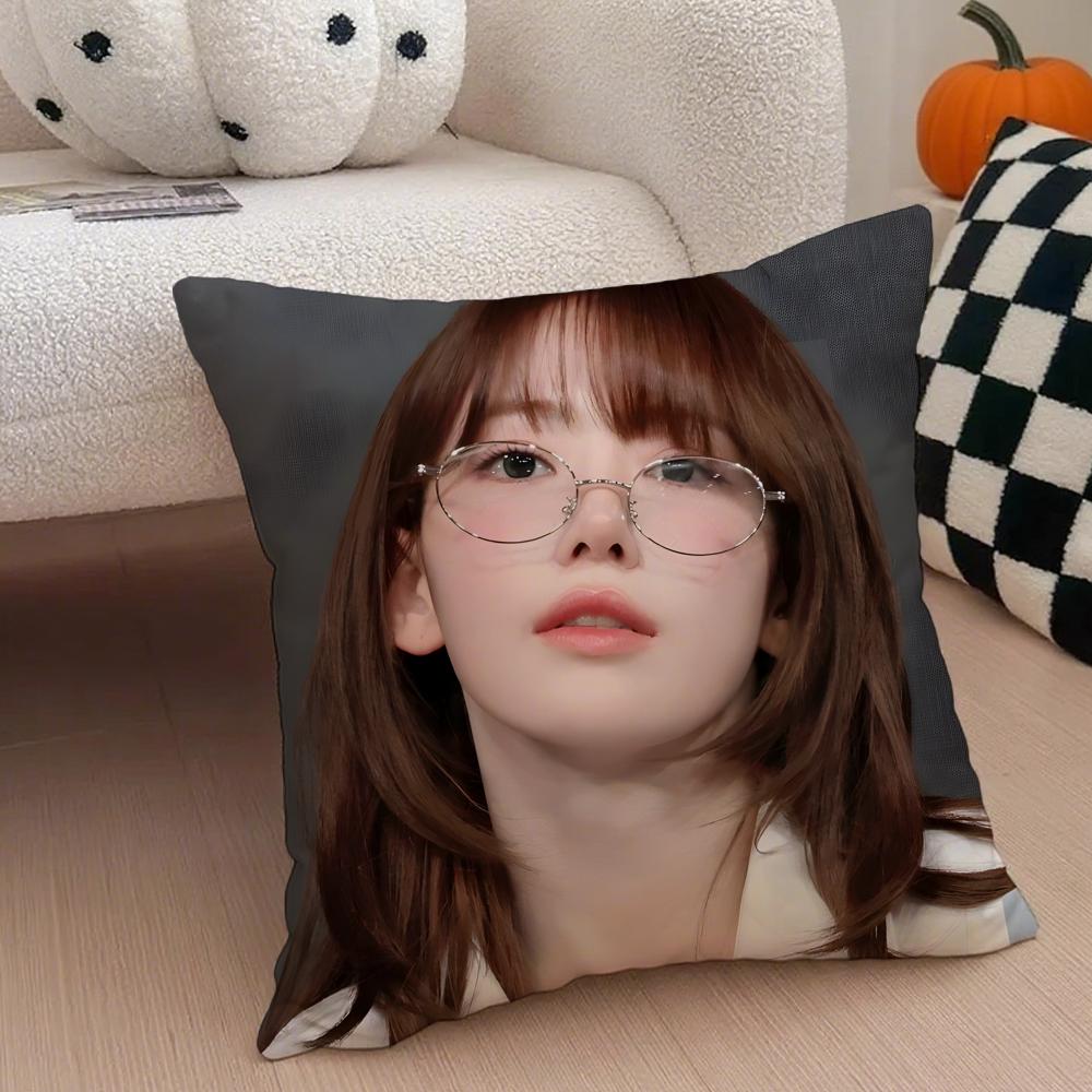 singer cute SSakura Miyawaki Cushion Cover Throw Pillow Cover Hidden Button Durable Polyester Chair Cushion