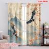 2pcs,2D Plane Printing Popular Curtains Cranes and Blossoms Versatile Fabric (without Rod) Decorations Inside Perfect for