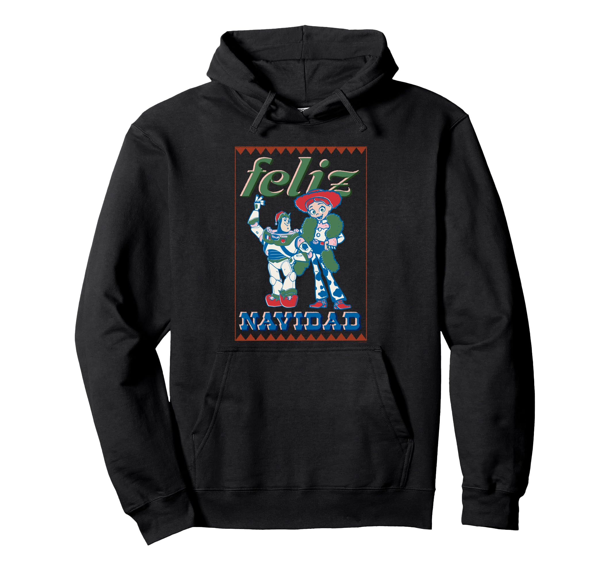 

Pixar Toy Story Buzz Lightyear & Jessie Christmas Feliz Navidad Hoodie