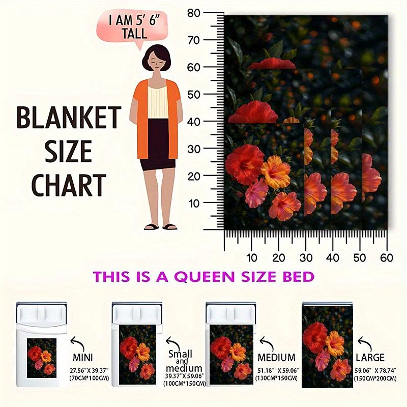 Bright Tropical Flower Patterns Flannel Printed Blanket Suitable for All Seasons Suitable for Living Room Office Sofa and Travel