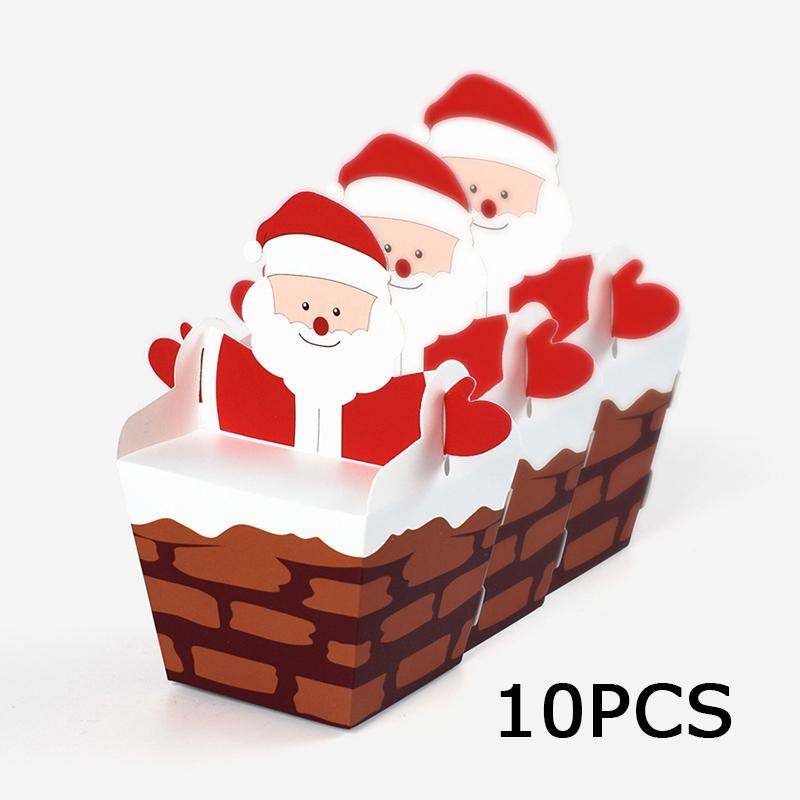 

WTEMPO Cute Santa Claus Shaped Design Gift Boxes Christmas Mini Presents Packaging Boxes Creative Foldable DIY Paper Favor Boxes 10pcs красный