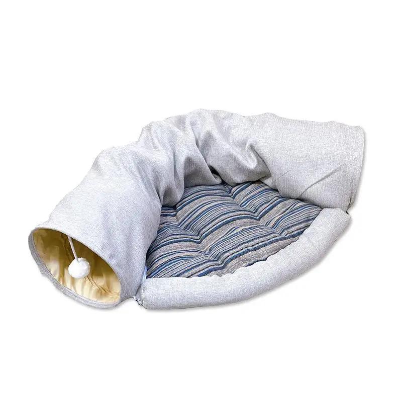 Pet Cat Tunnel Toys 2 In1 Collapsible Cat Nest Kitten Bed Tunnels Interactive Play Toy Indoor Tent for Cat Exercising Products