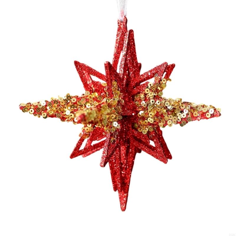 Weather proof Snowflake Christmas Decors Glittered Acrylic Hanging Piece for Multiple Scene
