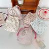 Women  Tote Rope String Makeup Bags Organizer Cute Flower Small Lipstick Cosmetic Coin Purse Key Drawstring Storage Bag