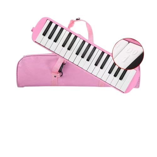 32-Key Melody Harmonica, Suitable for Standing and Tabletop Play, Handbag or Shoulder Strap, Includes a Wiper Spout, Hose, and Case for Easy Transport